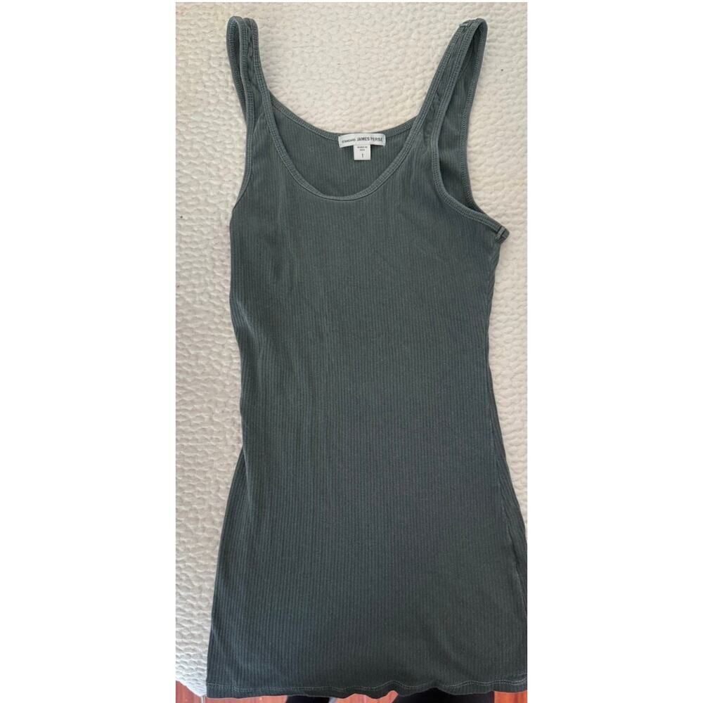 James Perse Standard Ribbed Tank Top Carbon Pigment Gray WNL3102 Size 1 XS S